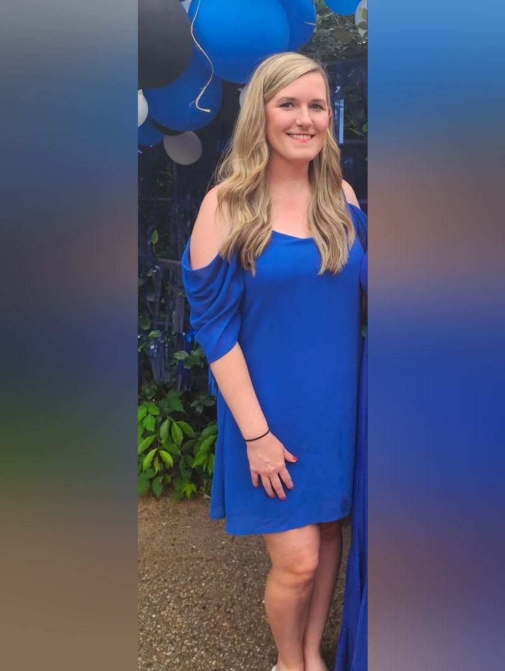 Royal Blue Cold-Shoulder Spaghetti Strap Dress